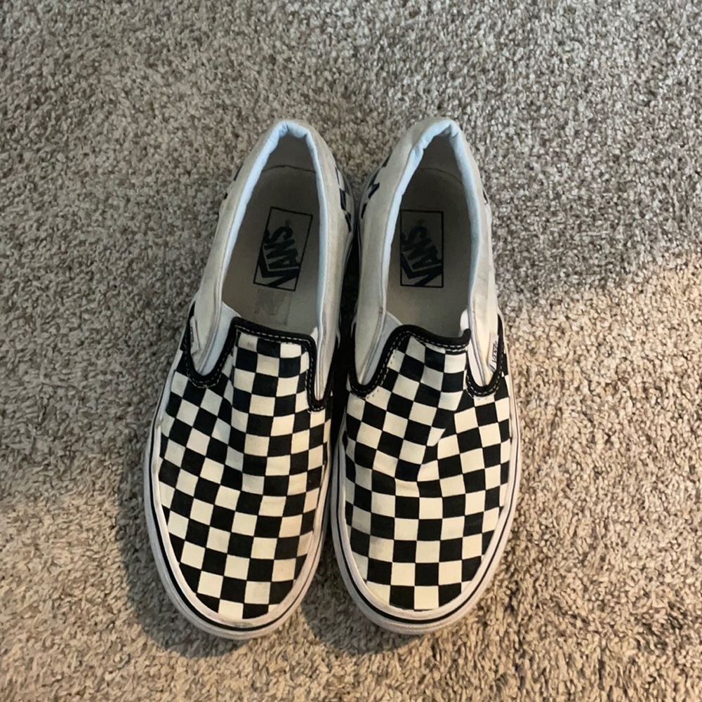 Black and White checkered Vans